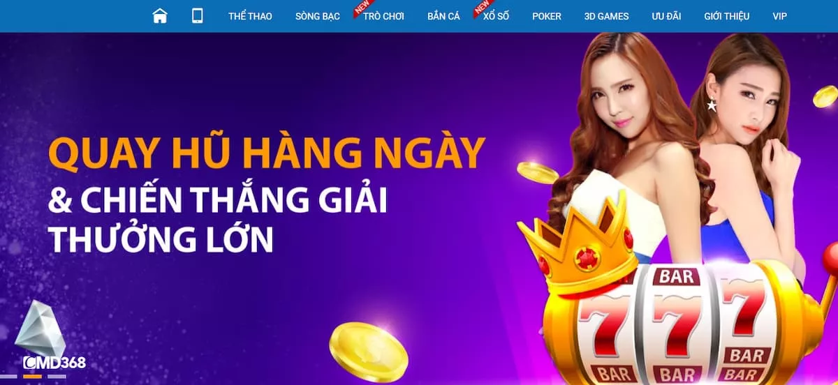 Review nhà cái lô đề CMD368 - Hướng dẫn chơi xổ số CMD368 chuẩn 12 Giao diện trang chủ CMD368