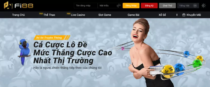 Fi88 - Nhà cái lô đề Fi88 - Hướng dẫn chơi xổ số Fi88 cho tân thủ 6 Giao diện website, tốc độ kết nối tại Fi88