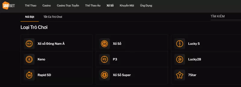 188Bet Xổ số online - Hướng dẫn chơi lô đề 188Bet chuẩn 3 Truy cập trang sản phẩm xổ số 188Bet