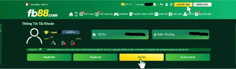 Rút tiền Fb88 nhanh chóng chỉ với 3 bước dễ dàng 3 đăng nhập fb88