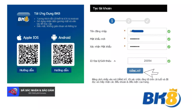 Hướng Dẫn Đăng Ký Bk8 Nhanh Chóng Trong 3 Bước 3 tạo tài khoản bk8