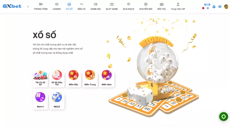 Nhà cái lô đề 8xBet - Hướng dẫn chơi lô đề 8Xbet dễ hiểu nhất 2 Sản phẩm xổ số 8Xbet