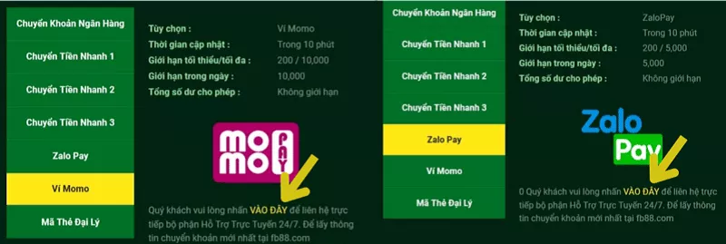 Những Cách Nạp Tiền FB88 Đơn Giản và Nhanh Nhất 9 Nạp tiền Fb88 bằng ví điện tử
