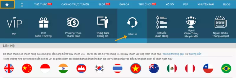 Cách chat trực tuyến W88 đơn giản và an toàn nhất 4 Chọn Liên hệ W88