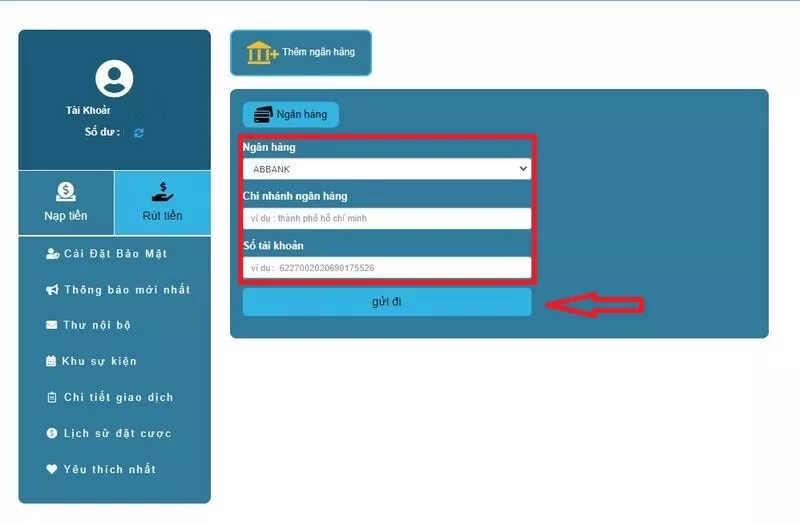 Hướng Dẫn Rút Tiền Shbet Nhanh Chóng và Dễ Dàng 5 Cập nhật thông tin tài khoản ngân hàng